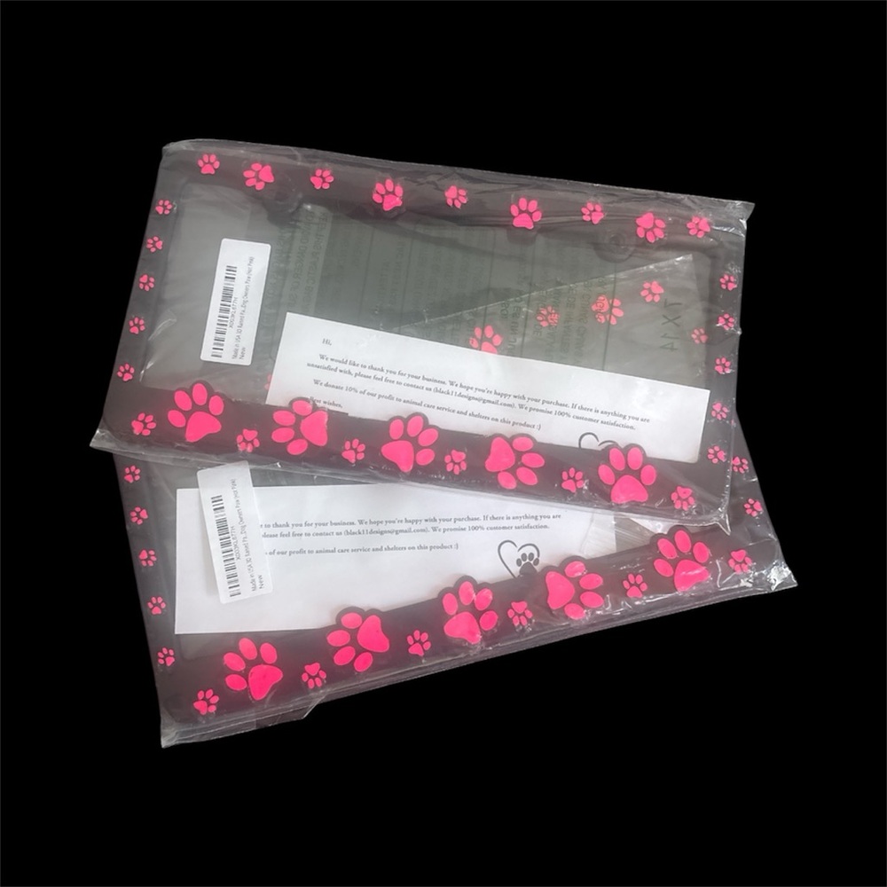 Pet Paw Print license plate frames